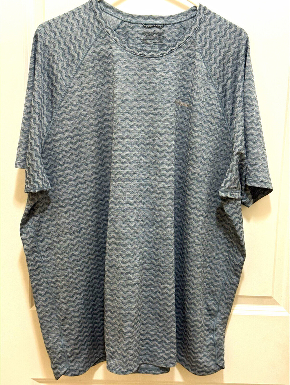 Patagonia Ridge Flow Shirt Men’s 3XL Blue Gray Trail Running Quick Dry 23565